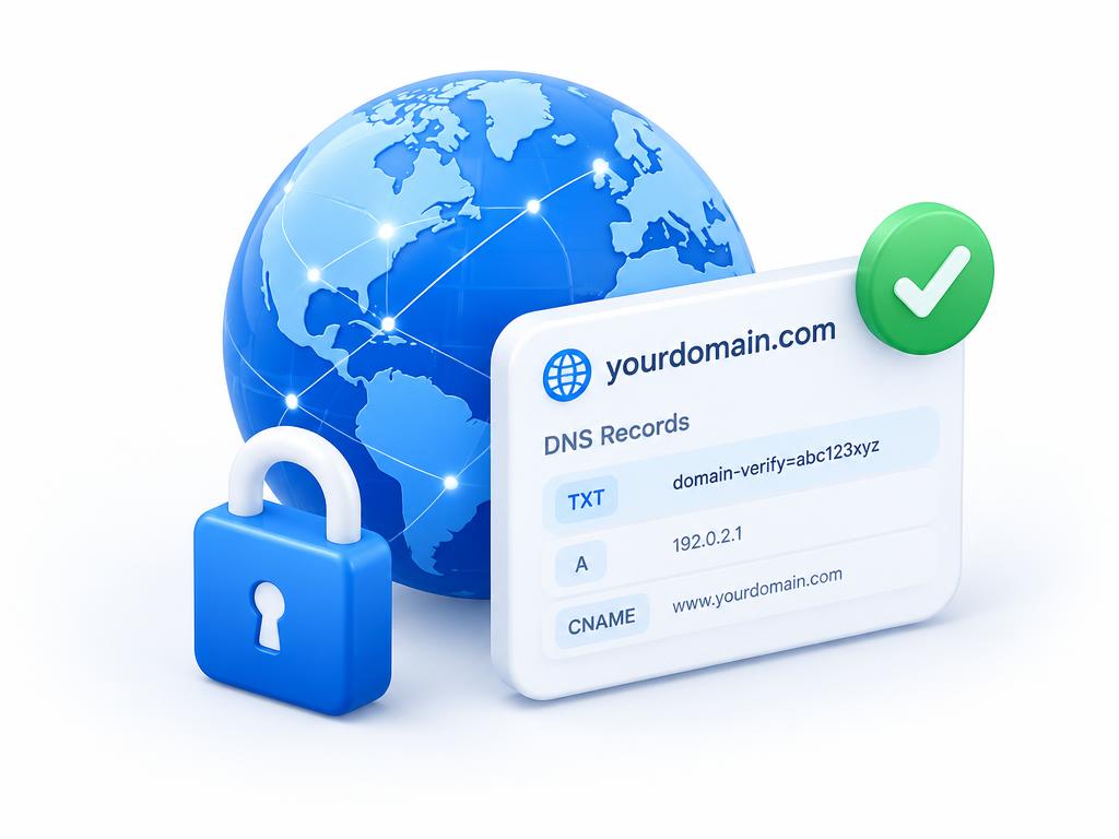 Verify Domain via DNS TXT or HTML File